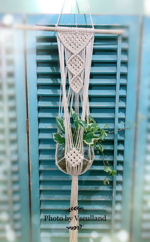 花式編織吊籃 A  Macrame Hanging -step by step